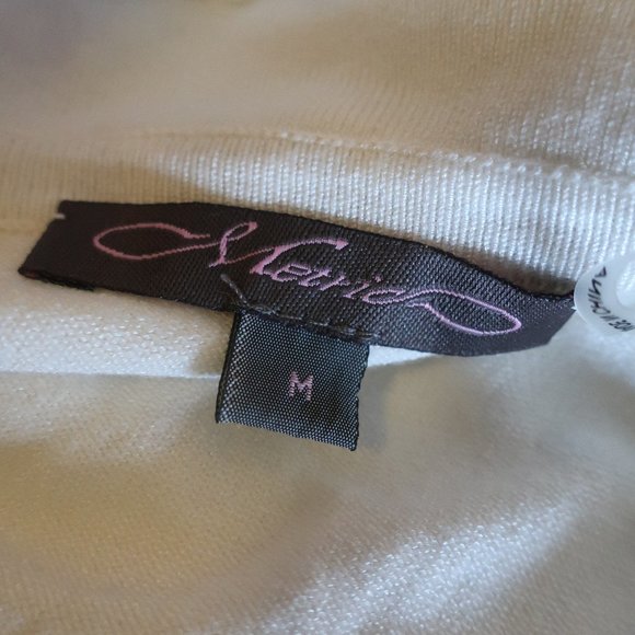 Metric Cream Sweater With Rabbit Hair & Lace Trim Sz M * - Picture 7 of 7